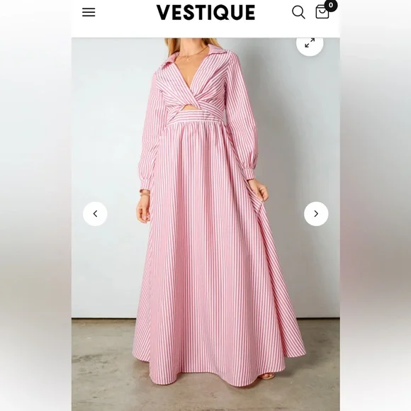 Vestique Pink Striped Maxi Dress - Picture 3 of 6